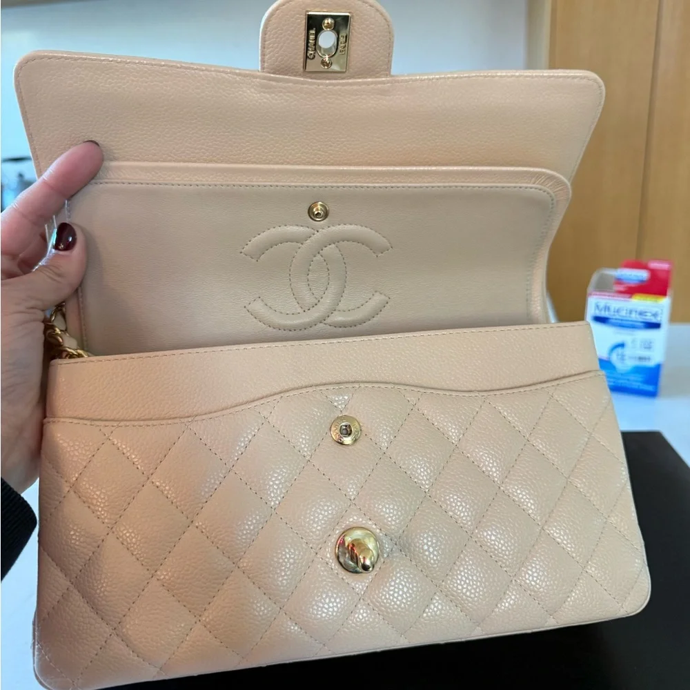 Chanel Beige Clair Medium Double Flap